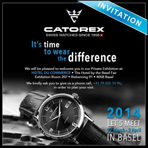 Invitation to the Catorex Exhibit, March 27 – April 2, 2014 at the Hotel du Commerce near the Basel Fairgrounds